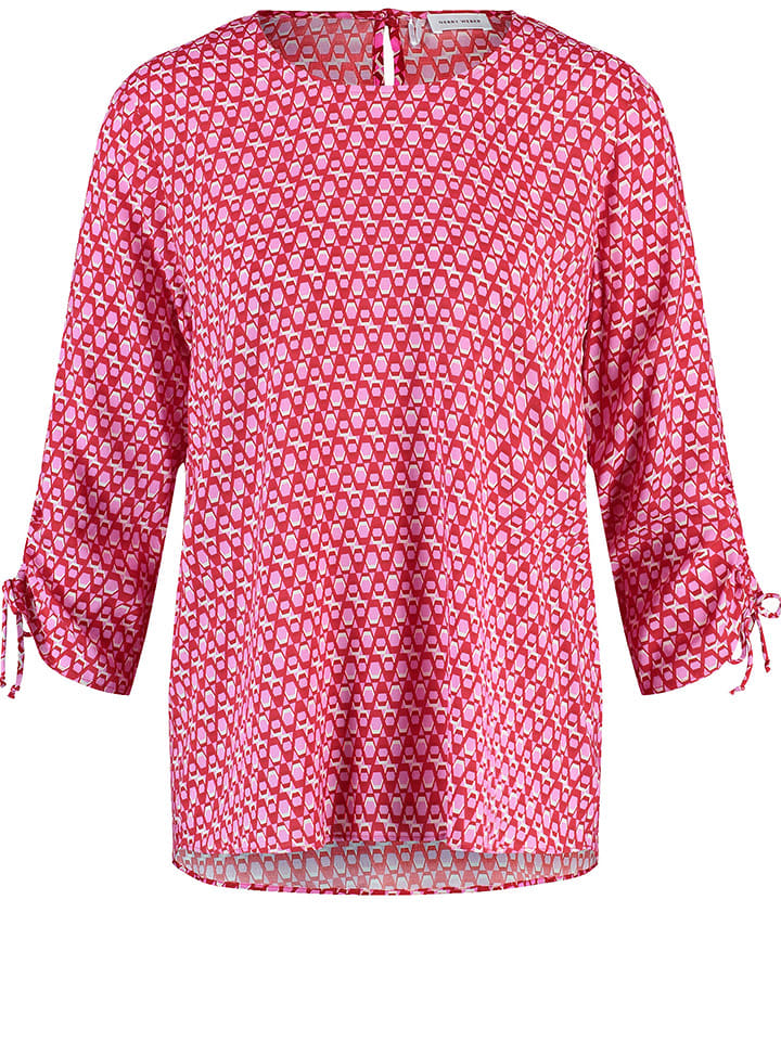 Gerry Weber Bluzka w kolorze czerwono-biało-jasnoróżowym rozmiar: 40