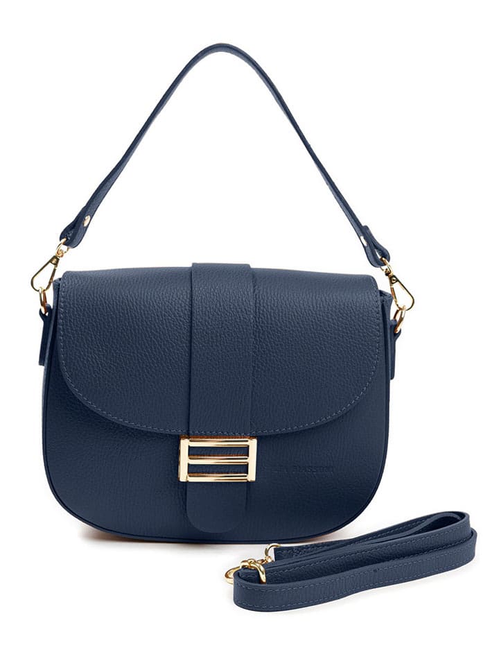 Lia Biassoni Skórzana torebka w kolorze granatowym - 27 x 22 x 7 cm rozmiar: onesize