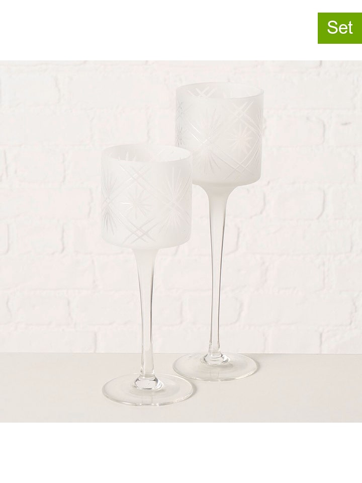 Boltze Świeczniki (2 szt.) ''Carvo'' w kolorze białym rozmiar: onesize