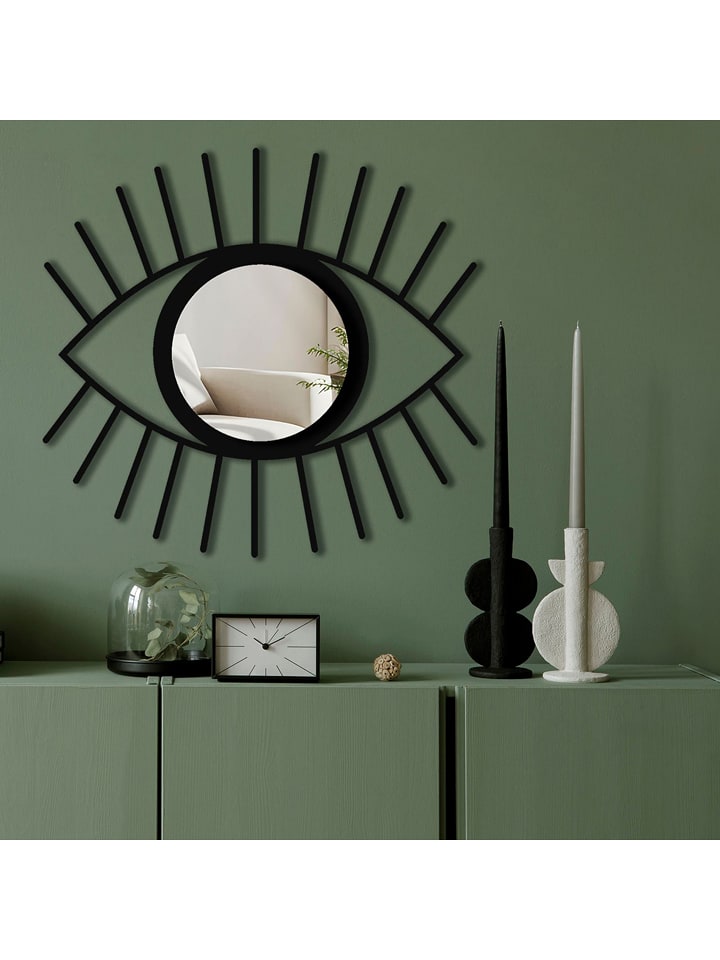 Wallity Lustro w kolorze srebrno-czarnym - 45 x 48 cm rozmiar: onesize