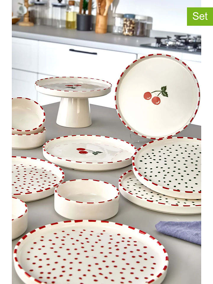Hermia 11-częściowy zestaw śniadaniowy w kolorze biało-czerwono-zielonym rozmiar: onesize