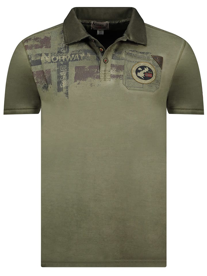 Geographical Norway Koszulka polo "Kimac" w kolorze khaki rozmiar: S