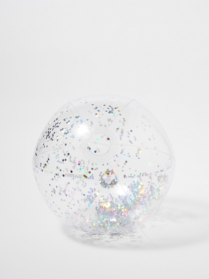 Sunny Life Piłka plażowa "Glitter" w kolorze srebrnym - 3+ rozmiar: onesize