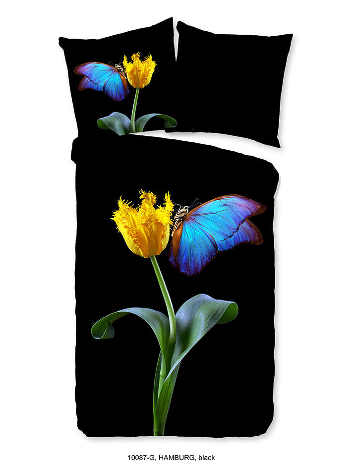 Good Morning Komplet pościeli "Hamburg" w kolorze czarno-żółto-niebieskim rozmiar: 135x200 cm