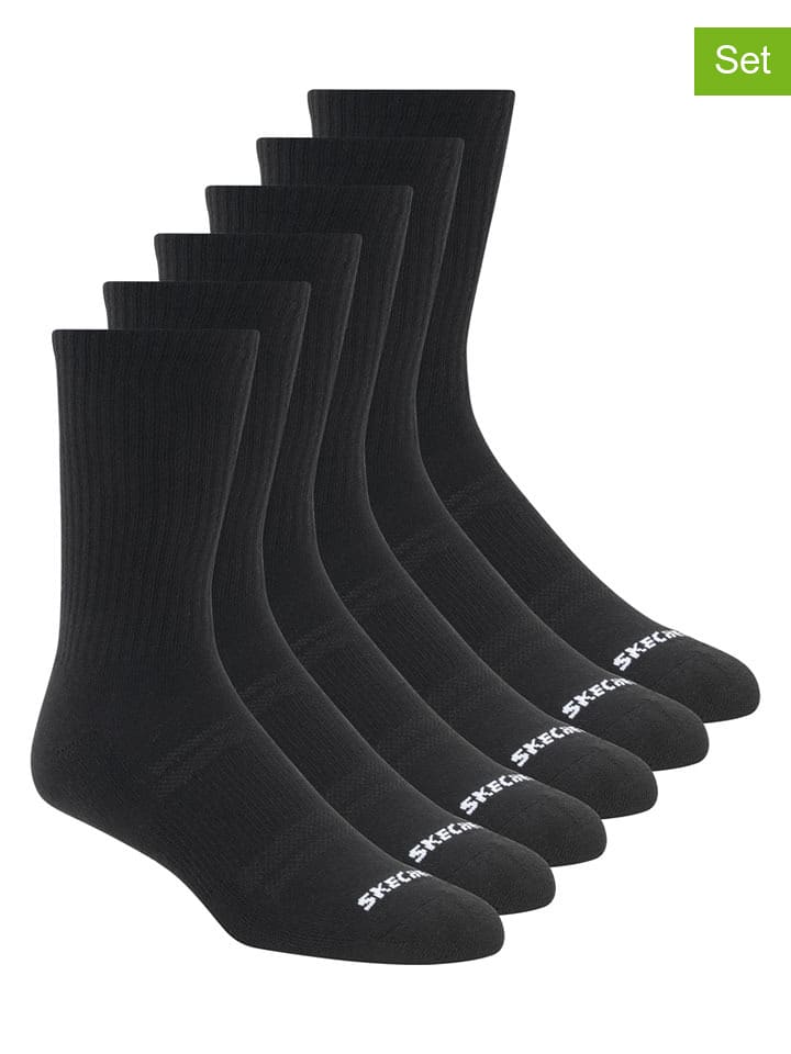 Skechers Skarpety (6 par) w kolorze czarnym rozmiar: 43-46