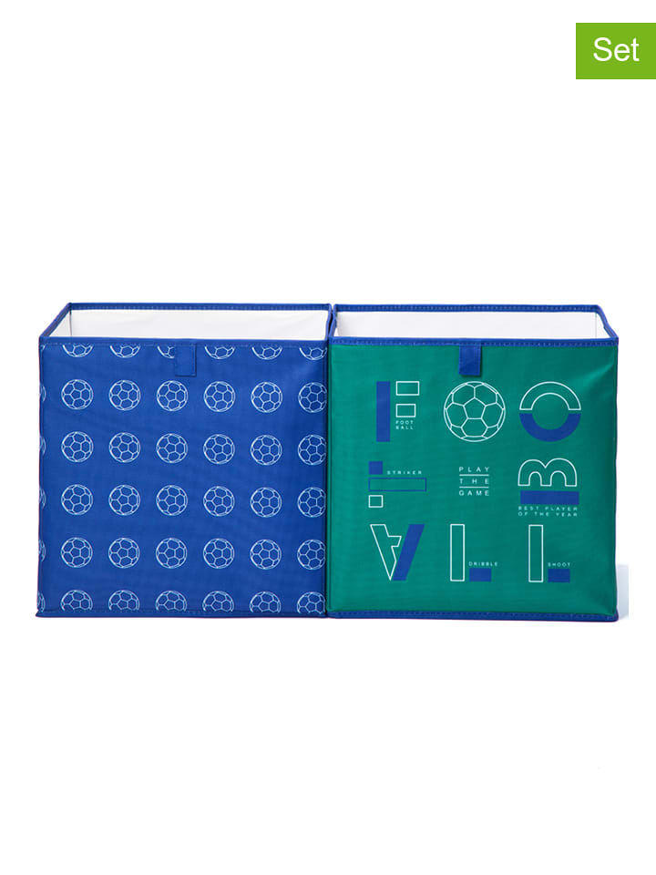 lamino Pudełka (2 szt.) w kolorze niebiesko-zielonym - 33 x 33 x 33 cm rozmiar: onesize