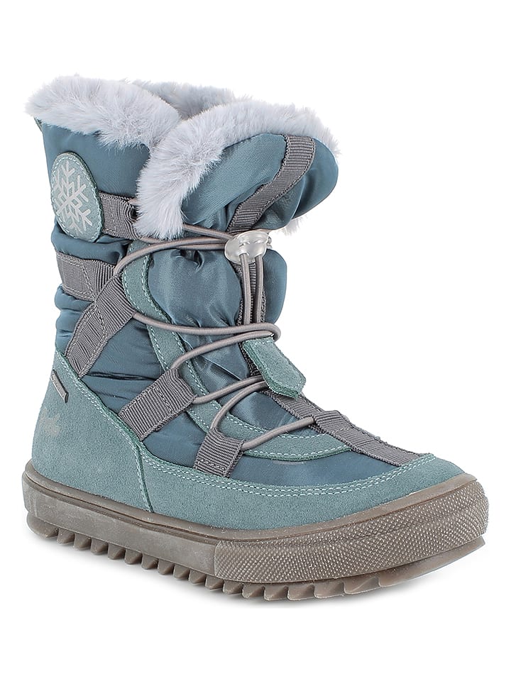 Primigi Skórzane kozaki zimowe w kolorze błękitnym rozmiar: 28