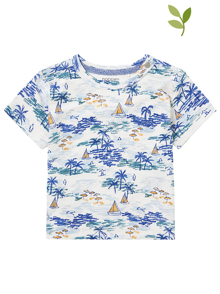 Noppies Koszulka "Moorhead" w kolorze biało-niebieskim rozmiar: 62