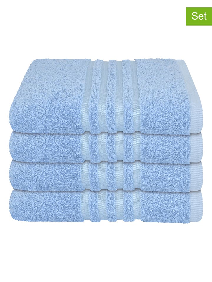 Schiesser Ręcznik "Milano" (4 szt.) w kolorze niebieskim do rąk rozmiar: 50x100 cm