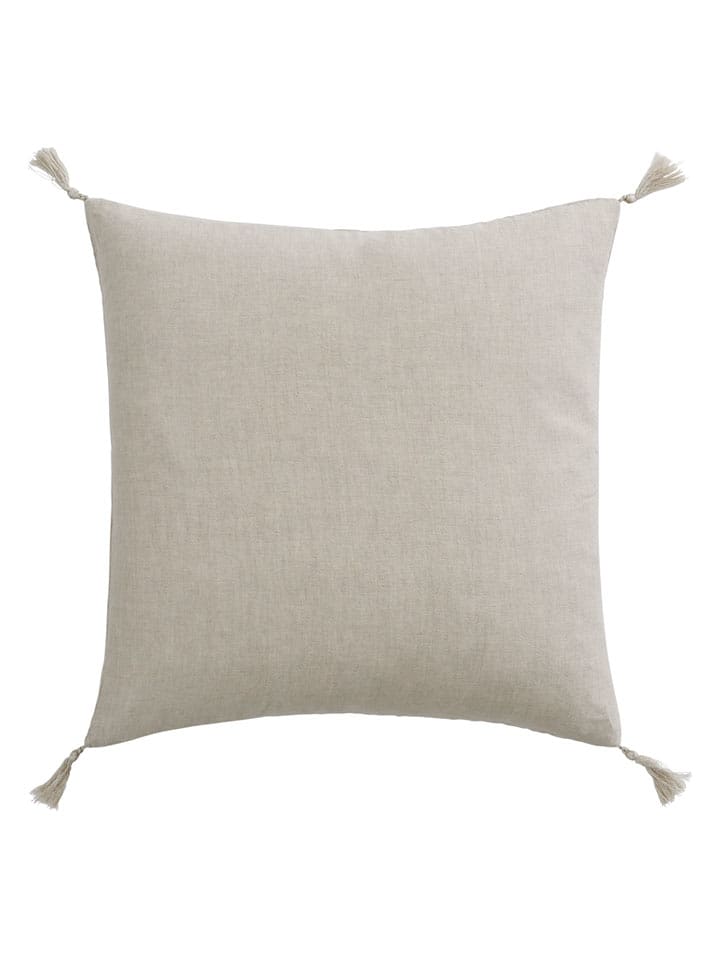 Ellos Home Lniana poszewka "Candice" w kolorze beżowym na poduszkę rozmiar: 50x50 cm