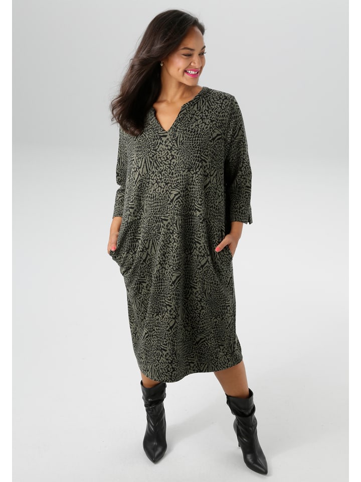 Aniston Sukienka w kolorze oliwkowo-czarnym rozmiar: 46
