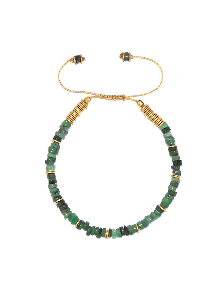 Taboo Pozłacana bransoletka ze szmaragdami rozmiar: onesize