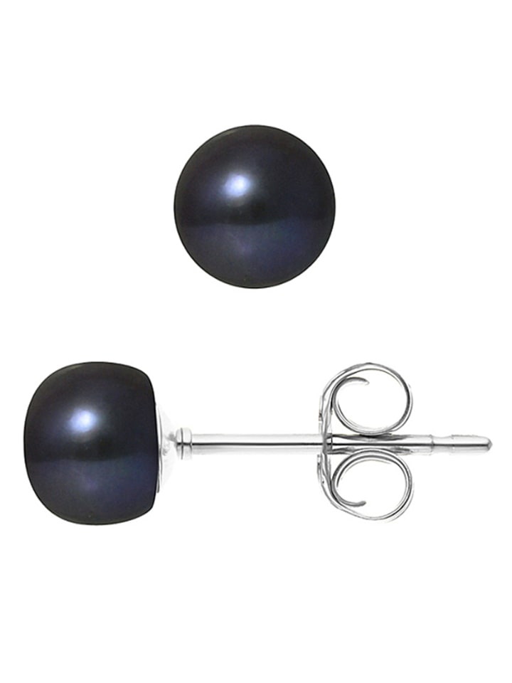 Pearl Addict Kolczyki-wkrętki z perłami w kolorze granatowym rozmiar: onesize