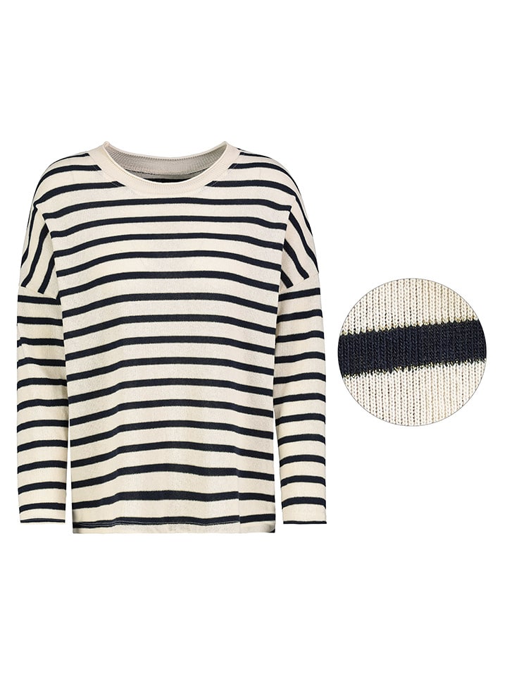 Sublevel Sweter w kolorze kremowo-czarnym rozmiar: L/XL