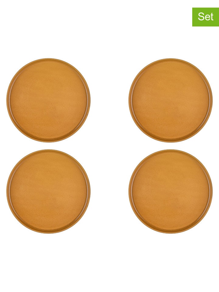 Björn Talerze obiadowe (4 szt.) "Scandi" w kolorze musztardowym - Ø 27,5 cm rozmiar: onesize