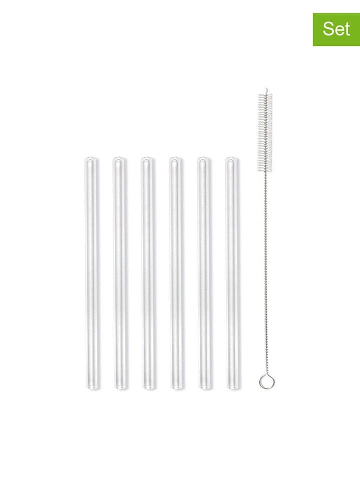 Vialli Design Słomki (6 szt.) w kolorze białym - wys. 15 x Ø 0,8 cm rozmiar: onesize