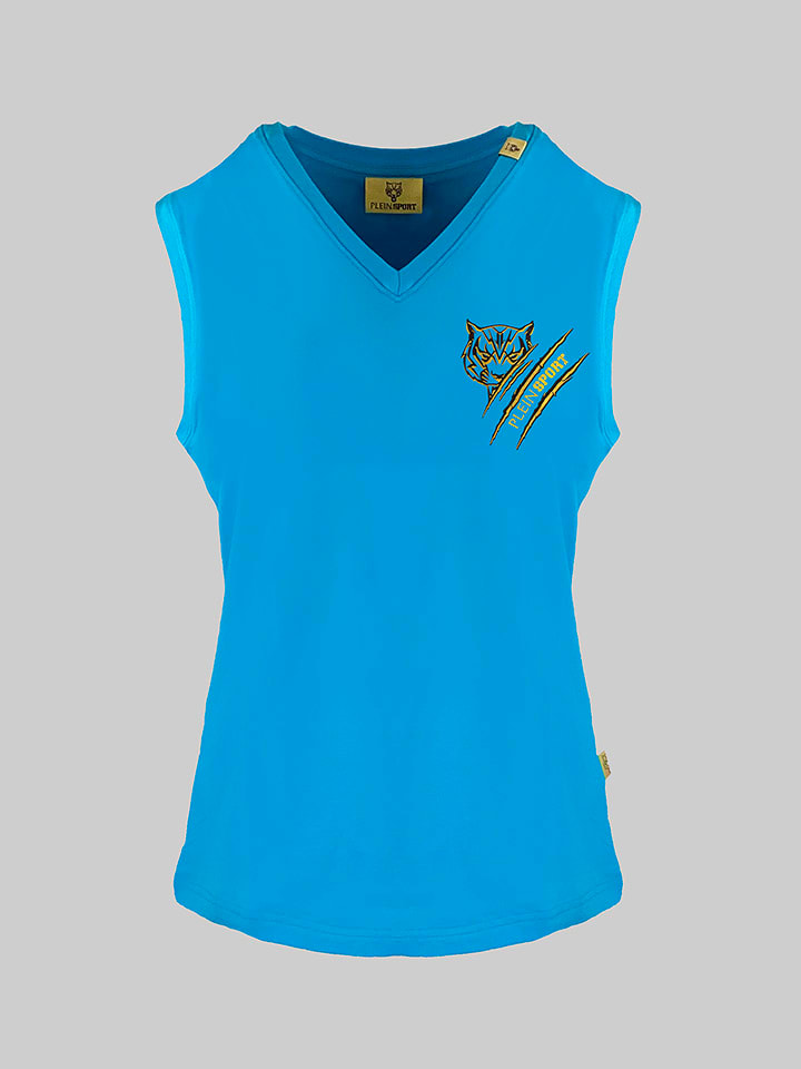Plein Sport Top w kolorze błękitnym rozmiar: XL