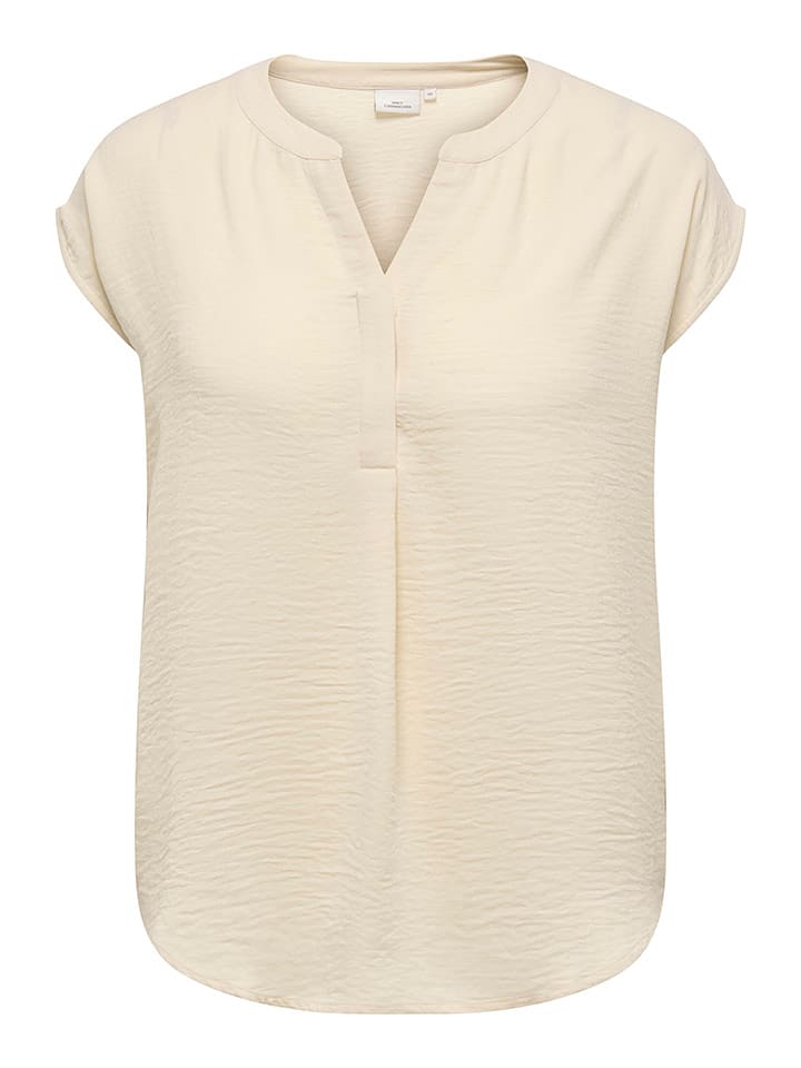 ONLY Carmakoma Koszulka "Hilla" w kolorze beżowym rozmiar: 46