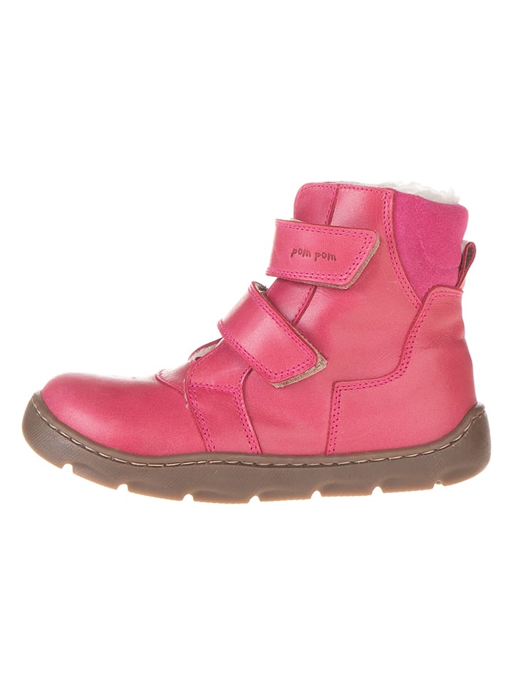 POM POM Skórzane botki zimowe w kolorze różowym rozmiar: 33