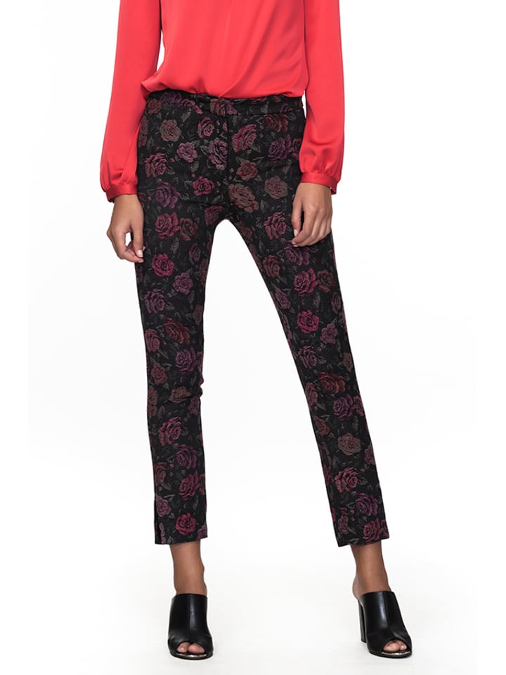 Javier Larrainzar Spodnie w kolorze czarnym ze wzorem rozmiar: 42