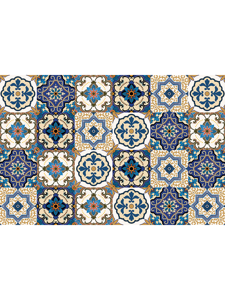 deco Rugs & Carpet Dywan winylowy "Rom" w kolorze niebieskim ze wzorem rozmiar: 50x300 cm