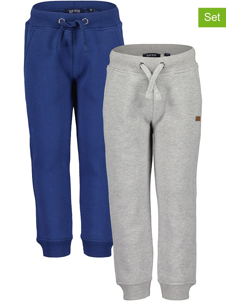 Blue Seven Spodnie dresowe (2 szt.) w kolorze granatowo-szarym rozmiar: 122