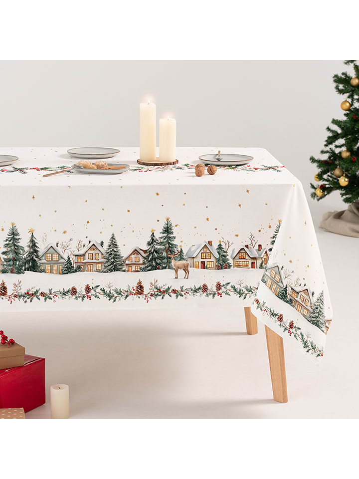 GAMUSI Obrus "Winset" w kolorze biało-zielono-czerwonym rozmiar: 160x300 cm