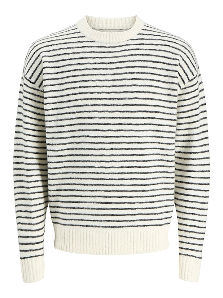 JACK & JONES Junior Sweter "Ollie" w kolorze kremowo-czarnym rozmiar: 152