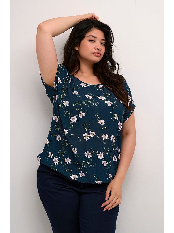 KAFFE curve Bluzka w kolorze granatowym rozmiar: 50