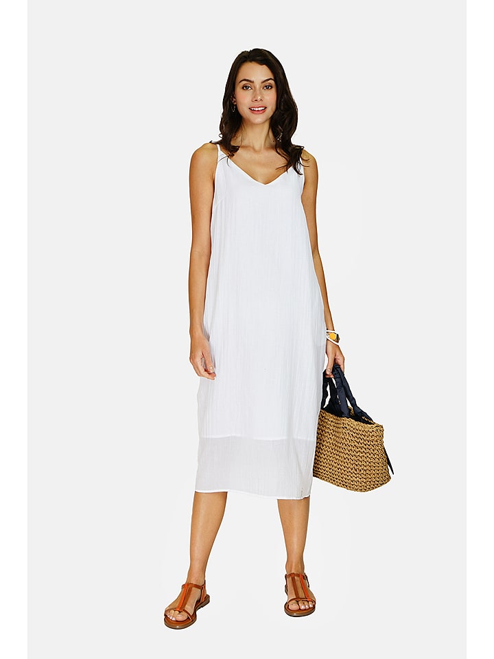 Le Jardin du Lin Lniana sukienka w kolorze białym rozmiar: 34