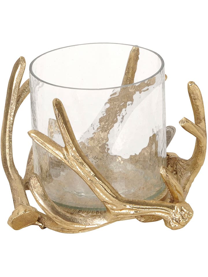 POSIWIO Świecznik "Antlers" w kolorze złotym - wys. 11 x Ø 16 cm rozmiar: onesize