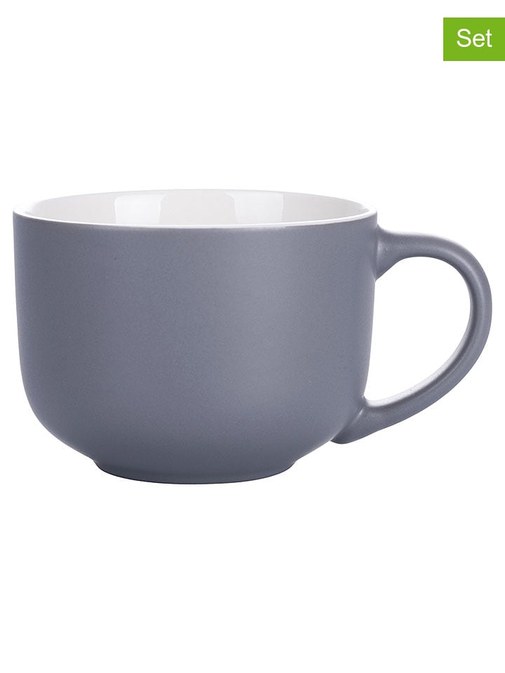 Villa d´Este Kubki jumbo (4 szt.) "Forma" w kolorze szarym - 500 ml rozmiar: onesize