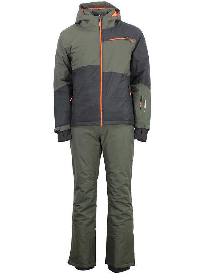 Peak Mountain 2-częściowy zestaw narciarski "Cardio" w kolorze oliwkowo-szarym rozmiar: XL
