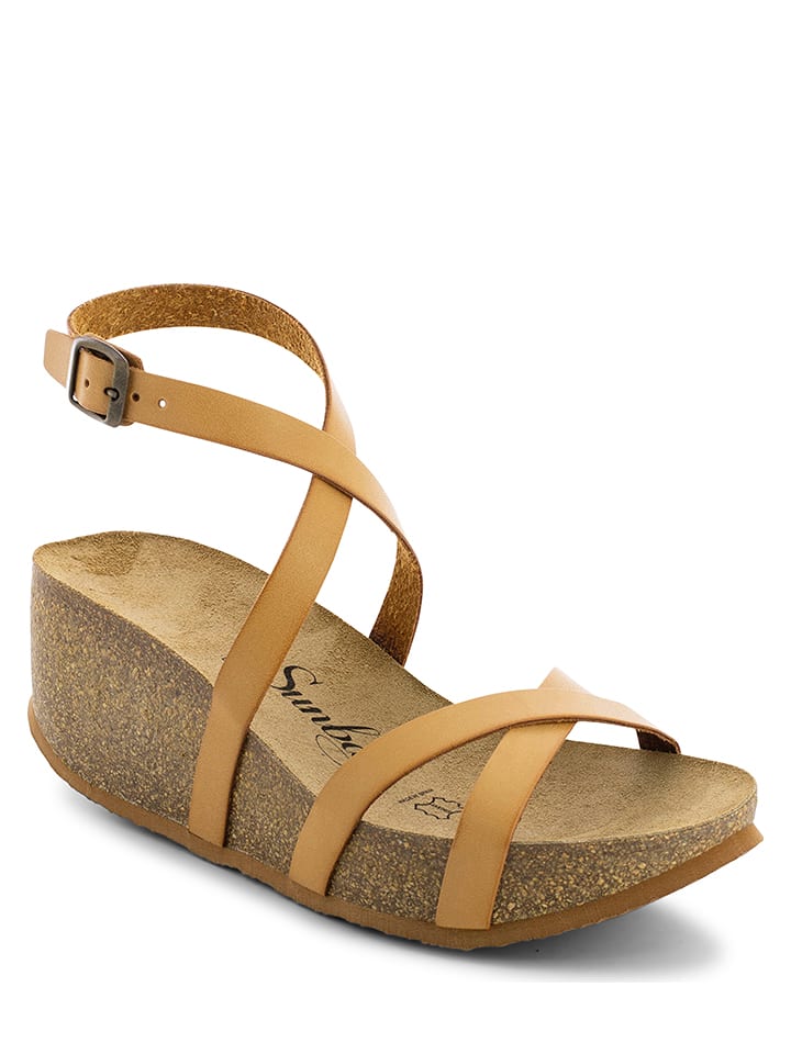 Sunbay Sandały "Lobelia" w kolorze karmelowym na koturnie rozmiar: 42