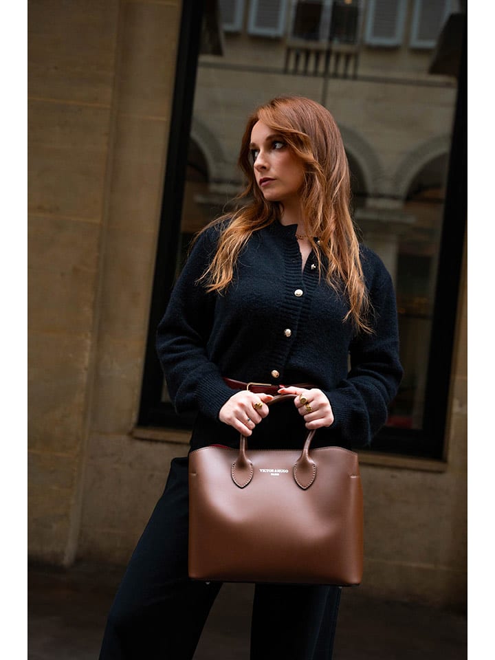 Victor & Hugo Paris Skórzana torebka "Nisa" w kolorze czerwono-brązowym - 31 x 25 x 14 cm rozmiar: onesize