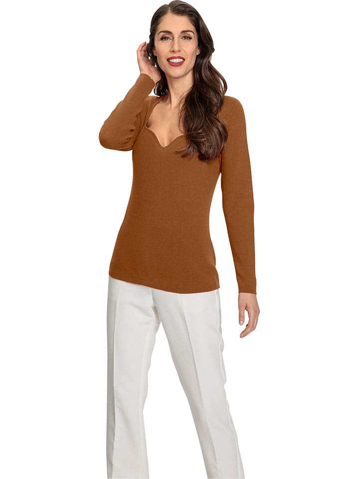 Heine Sweter w kolorze jasnobrązowym rozmiar: 48