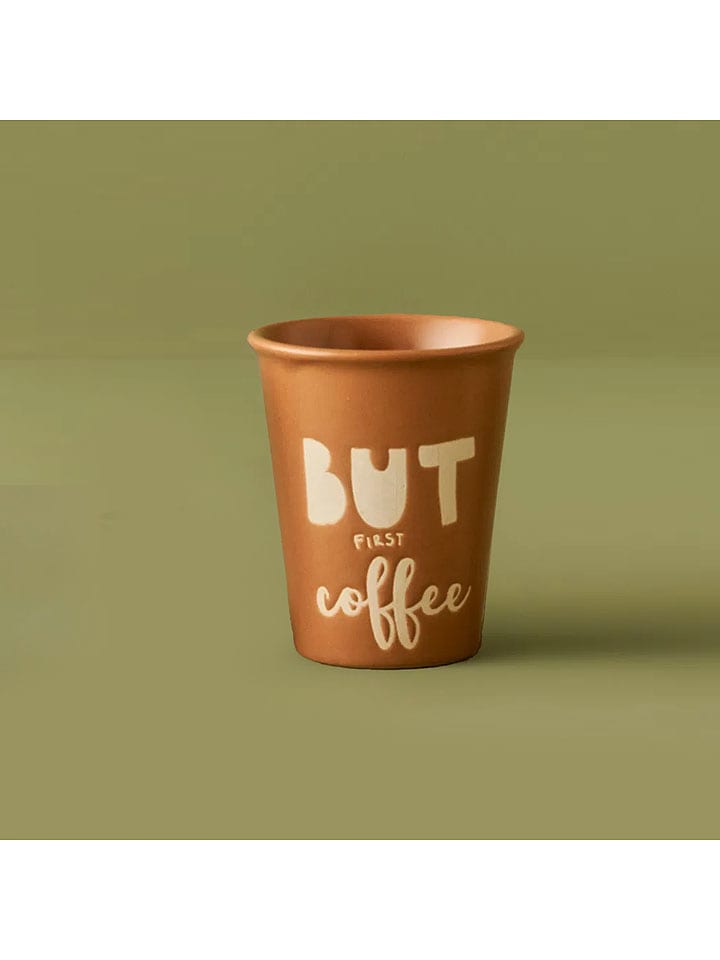 BELLA MAISON Kubek "First Espresso" w kolorze pomarańczowym do kawy - 100 ml rozmiar: onesize