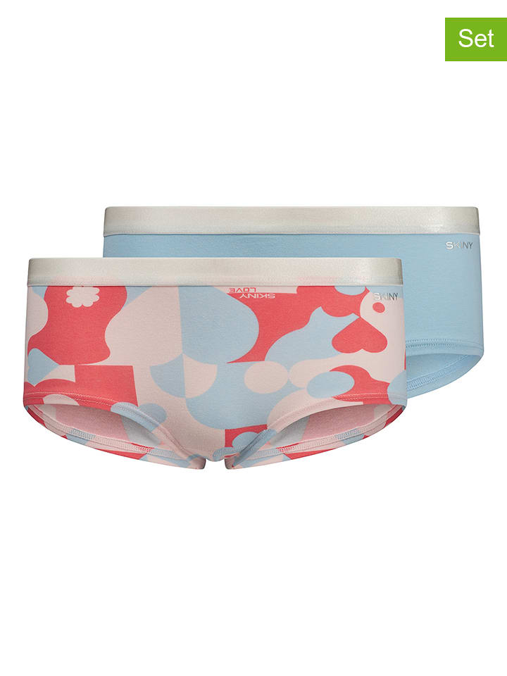 Skiny Pełne majtki (2 pary) w kolorze błękitno-czerwonym rozmiar: 140