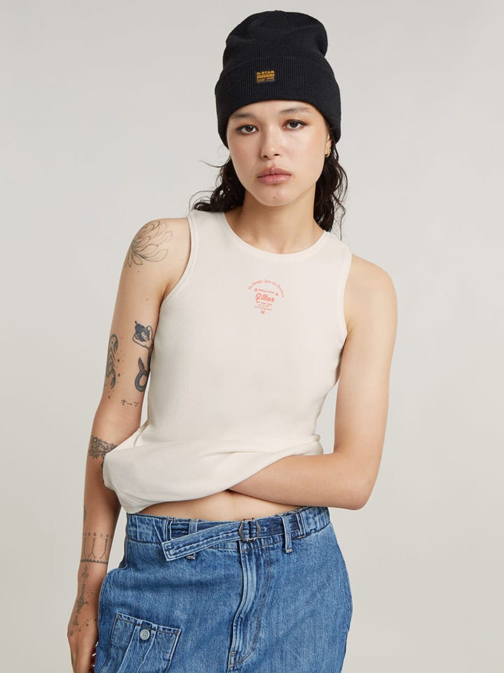 G-Star Top w kolorze białym rozmiar: L