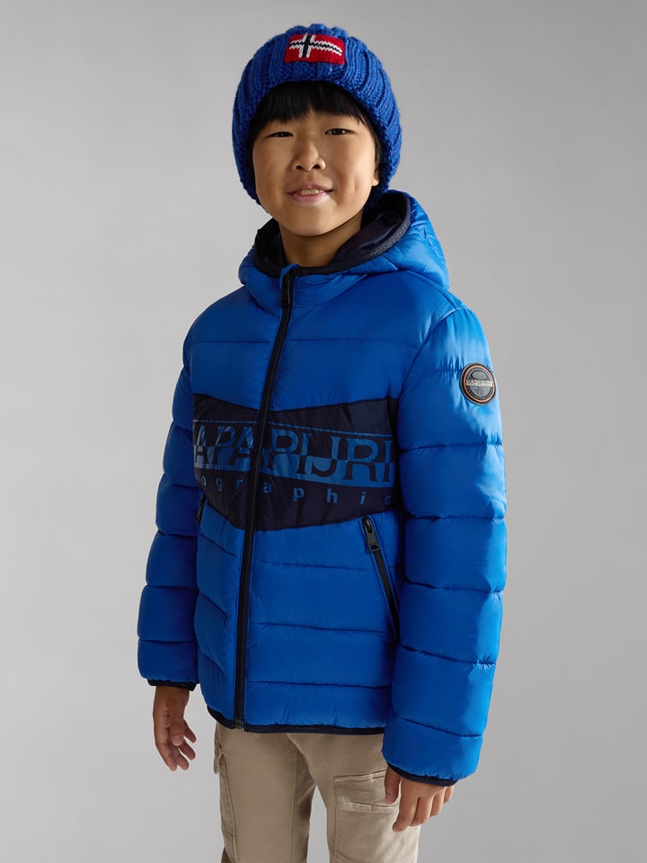 Napapijri Dwustronna kurtka pikowana w kolorze granatowo-niebieskim rozmiar: 168/172