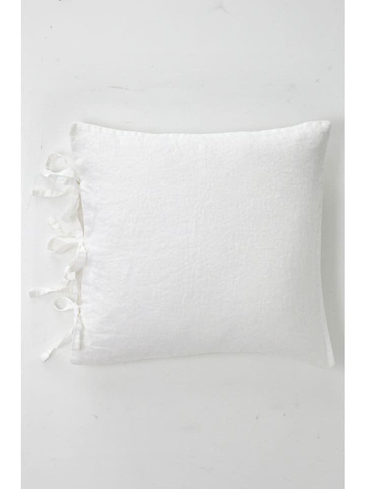Ellos Home Lniana poszewka "Candice" w kolorze białym na poduszkę rozmiar: 50x50 cm