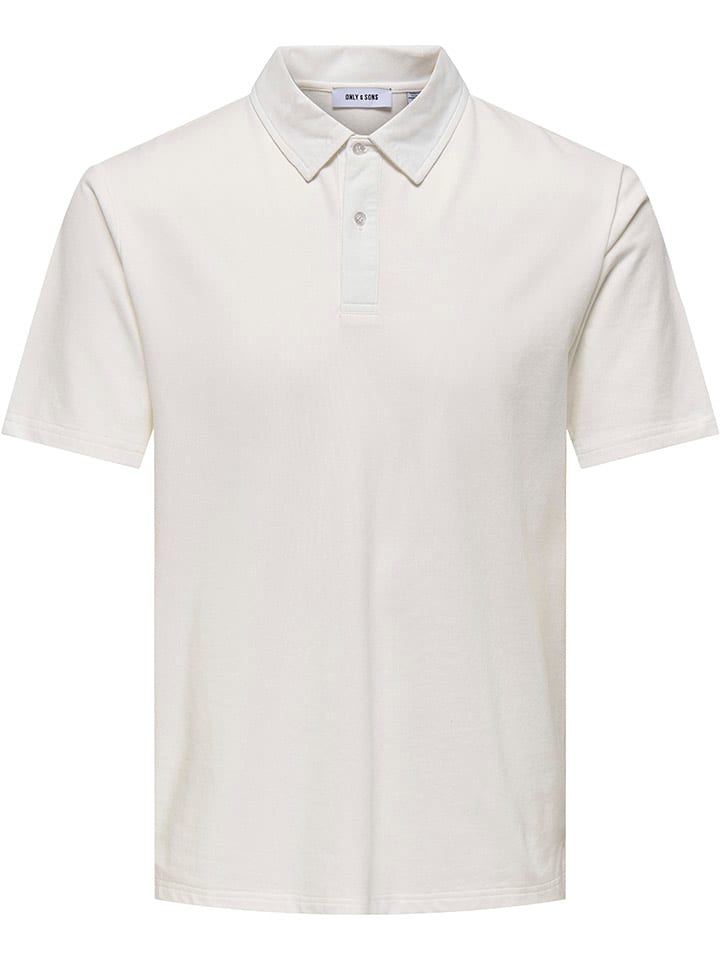ONLY & SONS Koszulka polo "Gordon" w kolorze białym rozmiar: XL