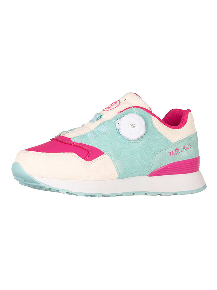 Trollkids Sneakersy "Kristiansand" w kolorze kremowo-błękitno-różowym rozmiar: 36