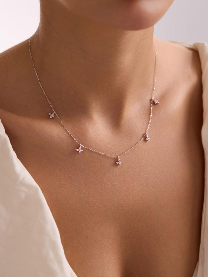 Lodie Silver Srebrny naszyjnik z elementami ozdobnymi - dł. 42 cm rozmiar: onesize