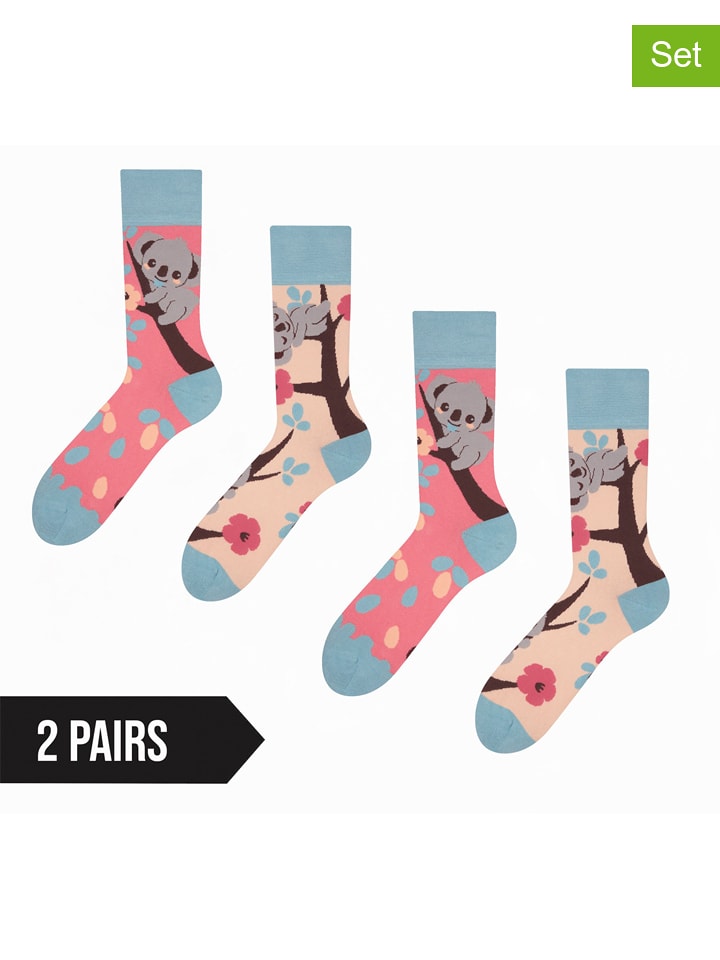 Dedoles Skarpety (2 pary) w kolorze jasnoróżowo-różowo-błękitnym rozmiar: 39-42