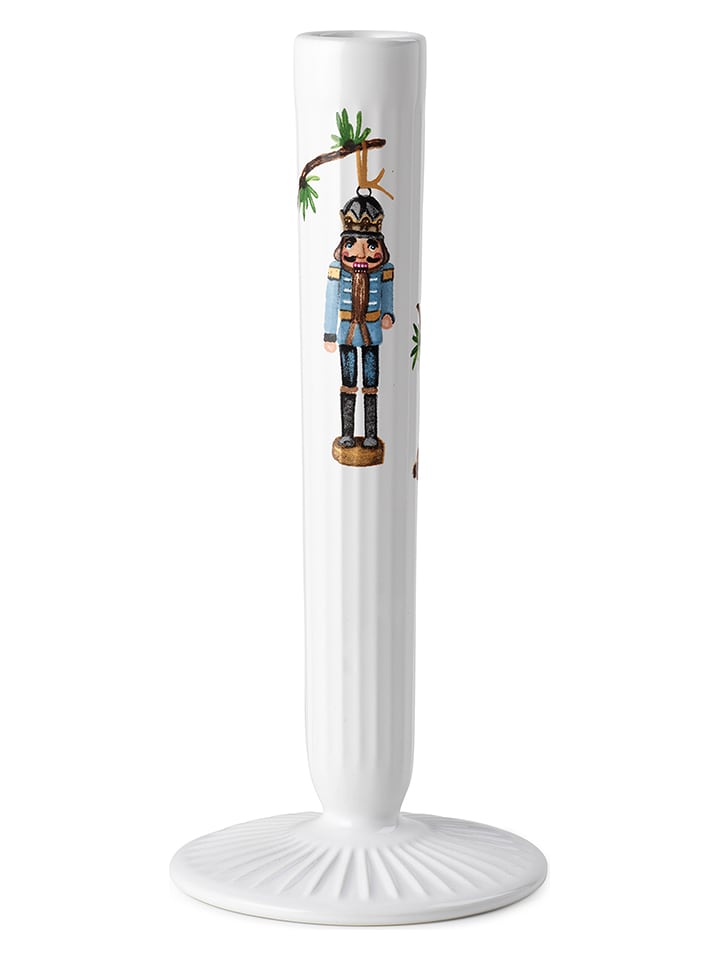Kähler Świecznik w kolorze białym ze wzorem - wys. 20 cm rozmiar: onesize