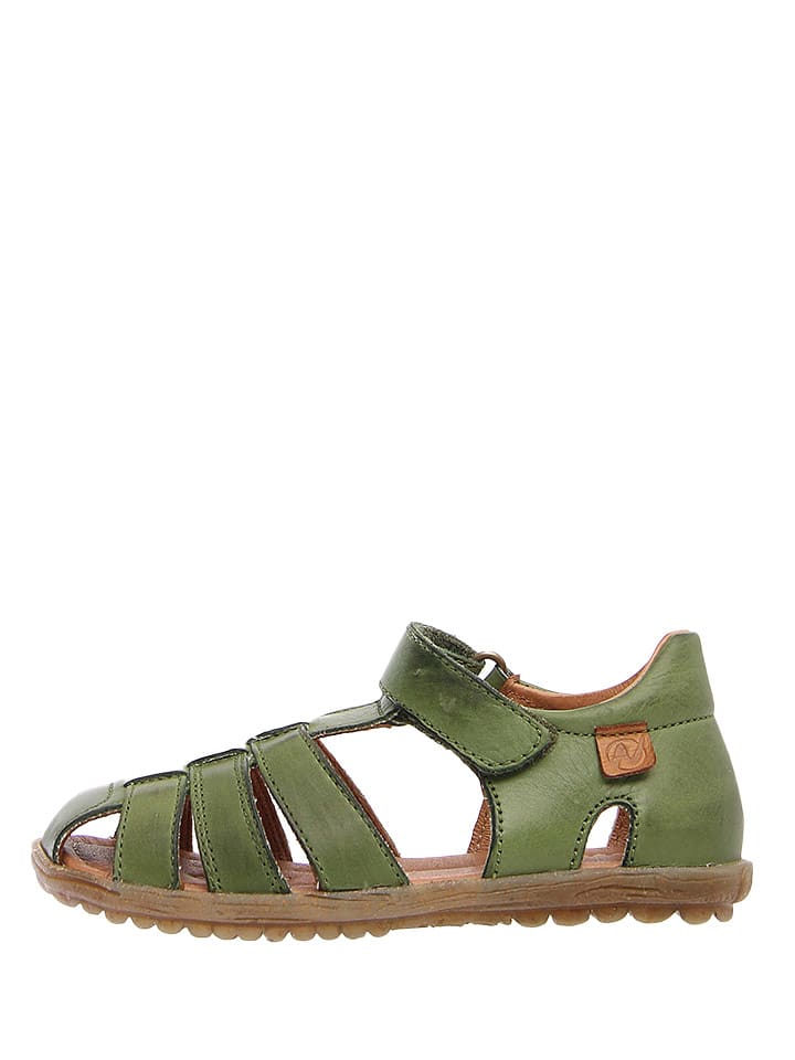 Naturino Skórzane półsandały w kolorze zielonym rozmiar: 29