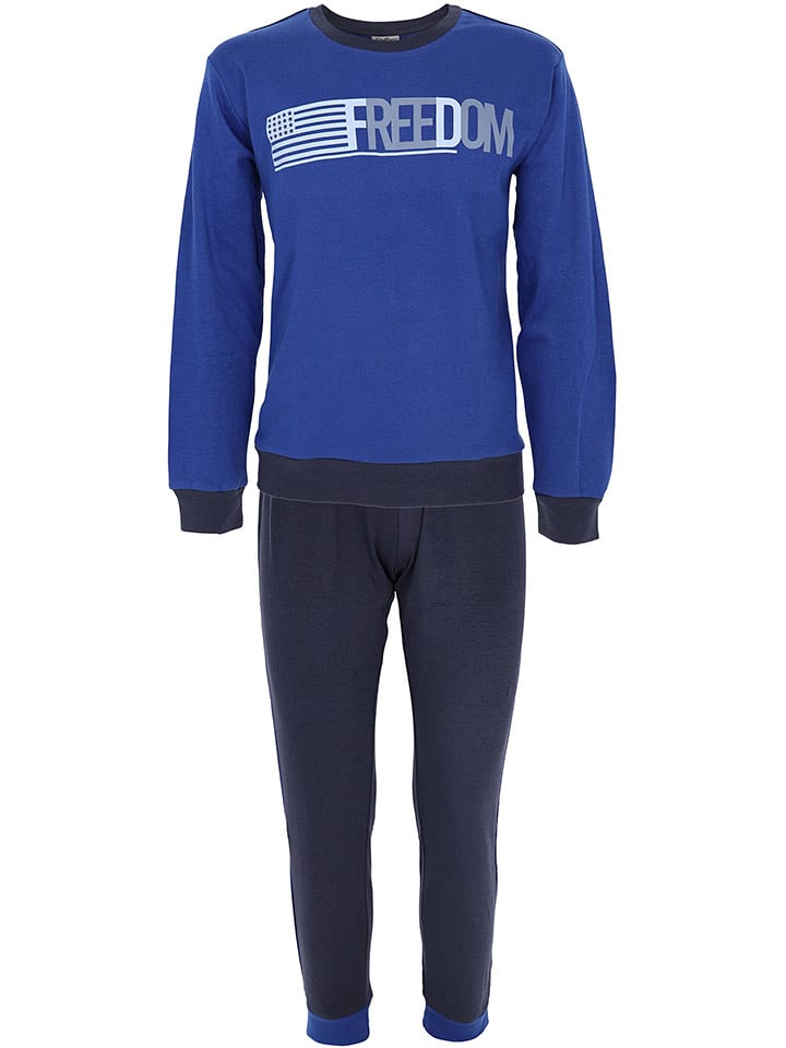 COTONELLA Piżama w kolorze niebiesko-granatowym rozmiar: XL