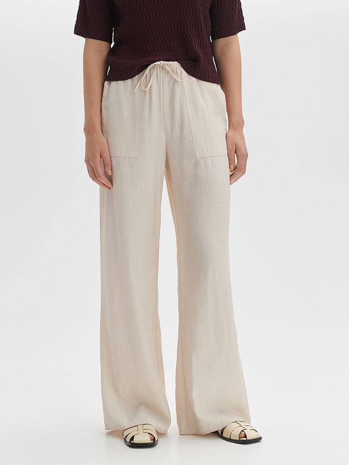 OPUS Spodnie w kolorze beżowym rozmiar: 42