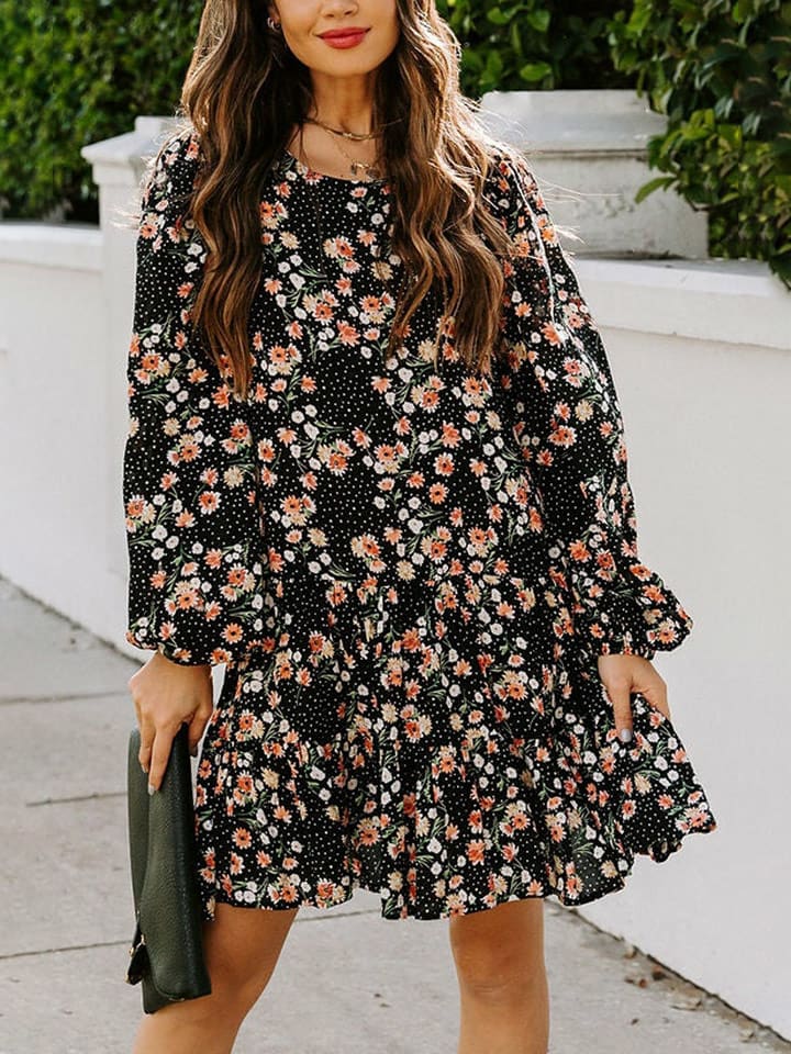 Milan Kiss Sukienka w kolorze czarnym ze wzorem rozmiar: M